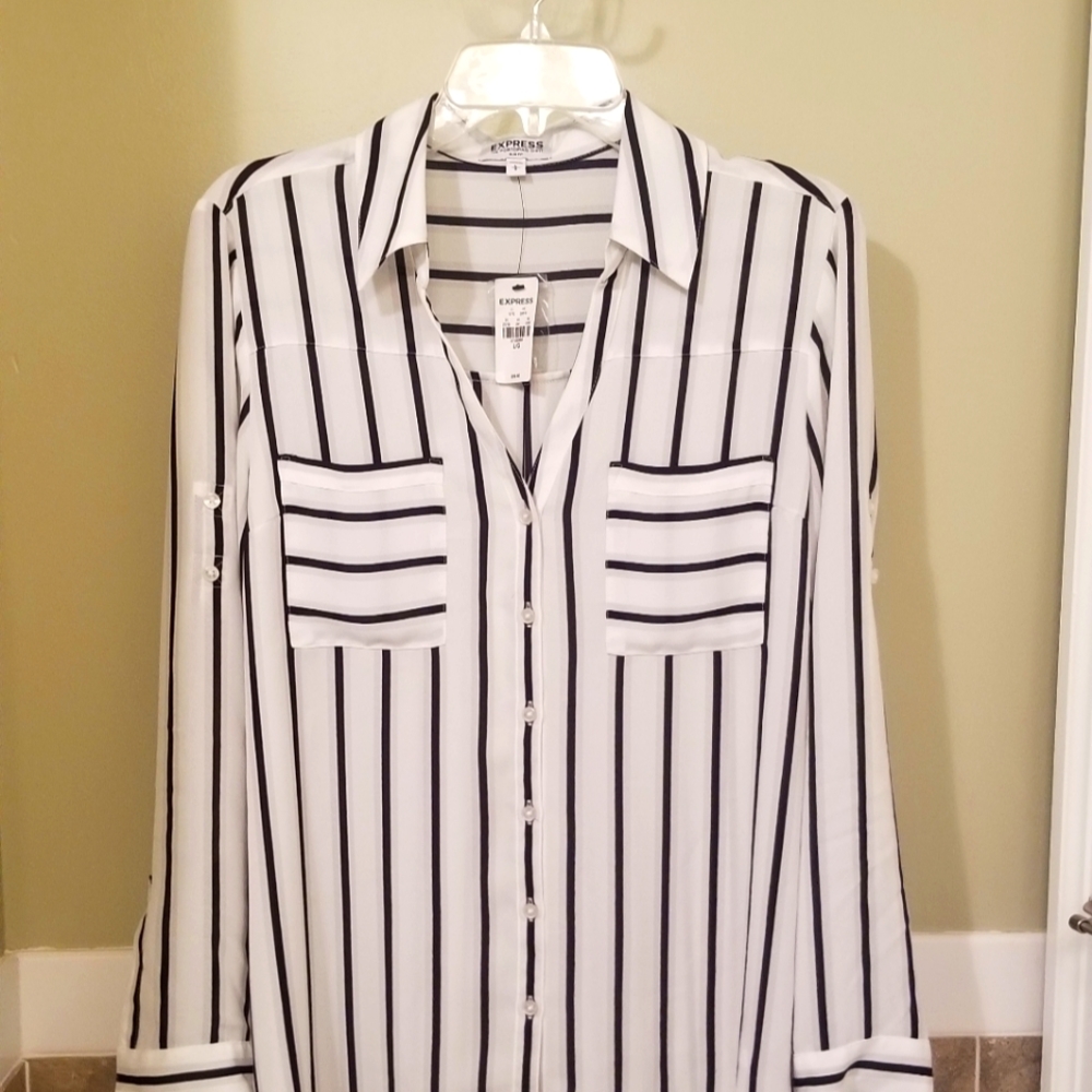 Express Portofino Striped Blouse